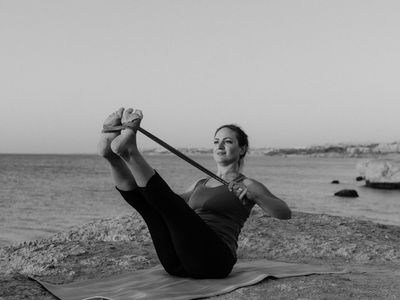 Close up of a person doing a balance exercise