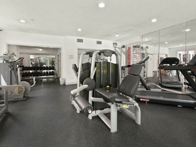 Detailed shot of gym equipment in a bright room