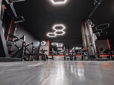 Empty minimalist workout space with natural sunlight